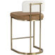 Larissa 34.5 inch Napa Cognac / Rhea Light Barley Counter Stool